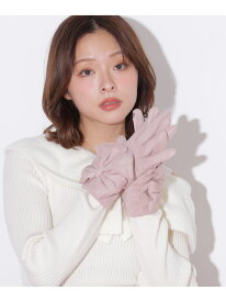 ボリュームリボンフェイクスエードグローブ JILL by JILL STUART ジル バイ ジル スチュアート ファッション雑貨 手袋 ピンク ブラック グレー ベージュ【送料無料】[Rakuten Fashion]