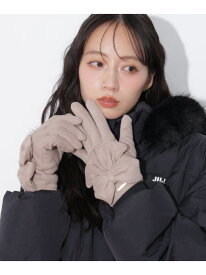 ボリュームリボンフェイクスエードグローブ JILL by JILL STUART ジル バイ ジル スチュアート ファッション雑貨 手袋 ピンク ブラック グレー ベージュ【送料無料】[Rakuten Fashion]