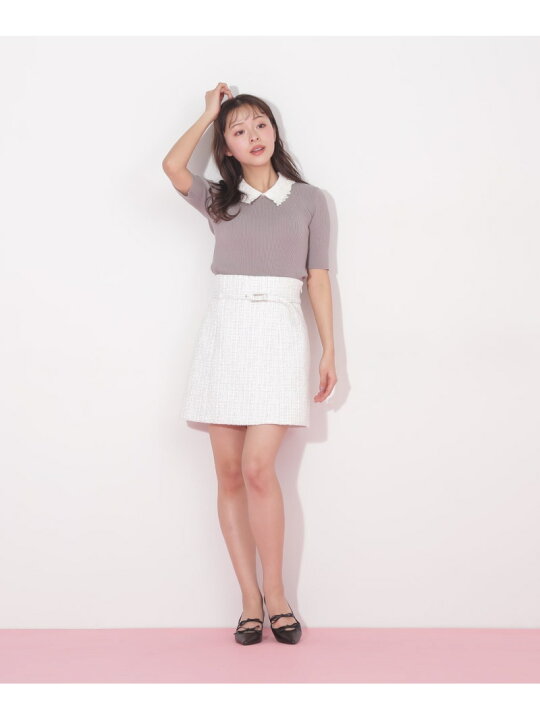 楽天市場】【SALE／37%OFF】衿付きリブニット5分袖 JILL by JILL 