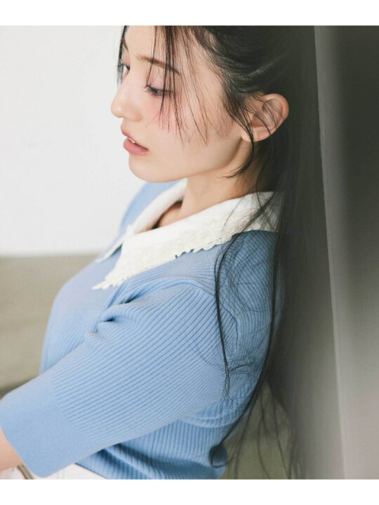 楽天市場】【SALE／37%OFF】衿付きリブニット5分袖 JILL by JILL 