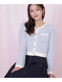 【SALE／50%OFF】ミックスツイードニットジャケット JILL by JILL STUART ジル バイ ジル スチュアート トップス ニット ピンク グレー ブルー【RBA_E】【送料無料】[Rakuten Fashion]