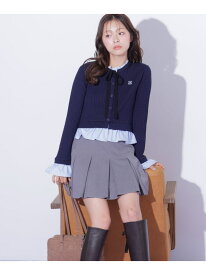 フリルカラーケーブルニット JILL by JILL STUART ジル バイ ジル スチュアート トップス ニット ネイビー グレー ピンク【先行予約】*【送料無料】[Rakuten Fashion]