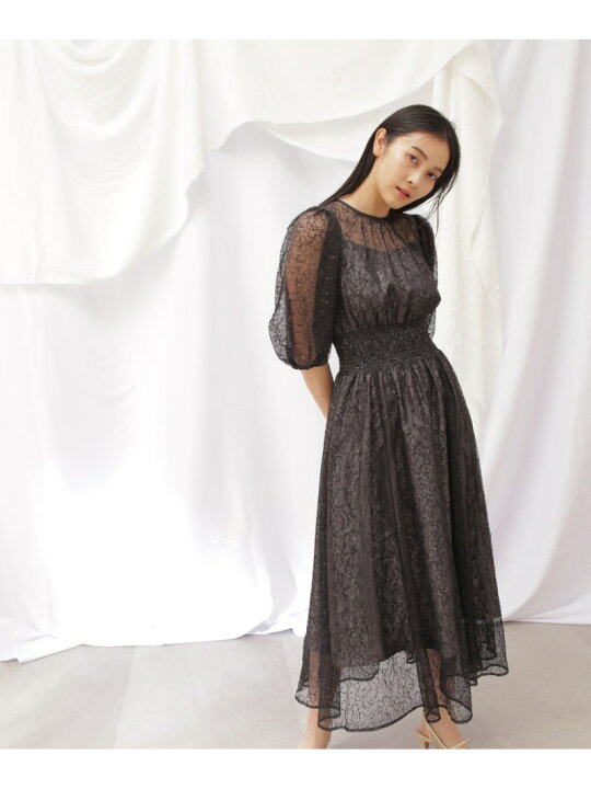 楽天市場】【SALE／37%OFF】スパンコールレースボリュームスリーブ 