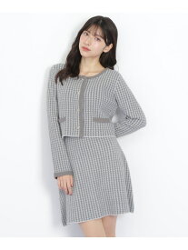 【SALE／55%OFF】千鳥ジャガードニットセットアップ JILL by JILL STUART ジル バイ ジル スチュアート ワンピース・ドレス ワンピース グレー ブラック パープル【RBA_E】【送料無料】[Rakuten Fashion]