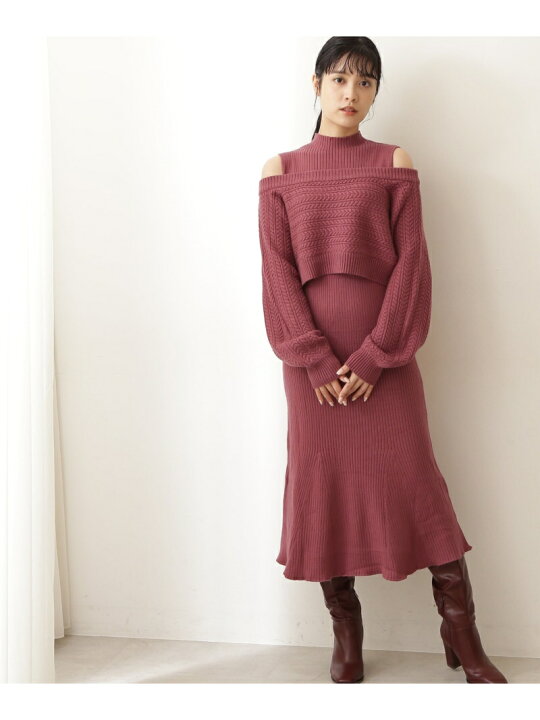 楽天市場】ケーブルレイヤードニットワンピース JILL by JILL STUART 