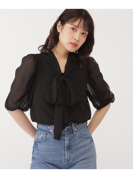 楽天市場】【SALE／40%OFF】メタルドットシフォンボウタイブラウス 