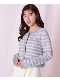 【SALE／50%OFF】ラメミックスツィードニットジャケット JILL by JILL STUART ジル バイ ジル スチュアート トップス ニット ホワイト グレー ブルー【RBA_E】【送料無料】[Rakuten Fashion]