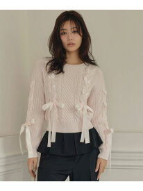 ケーブルリボンニット JILL by JILL STUART ジル バイ ジル スチュアート トップス ニット ブラック ピンク レッド【送料無料】[Rakuten Fashion]
