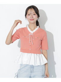 フリルドッキングペプラムニット JILL by JILL STUART ジル バイ ジル スチュアート トップス ニット ネイビー ブラック オレンジ【送料無料】[Rakuten Fashion]