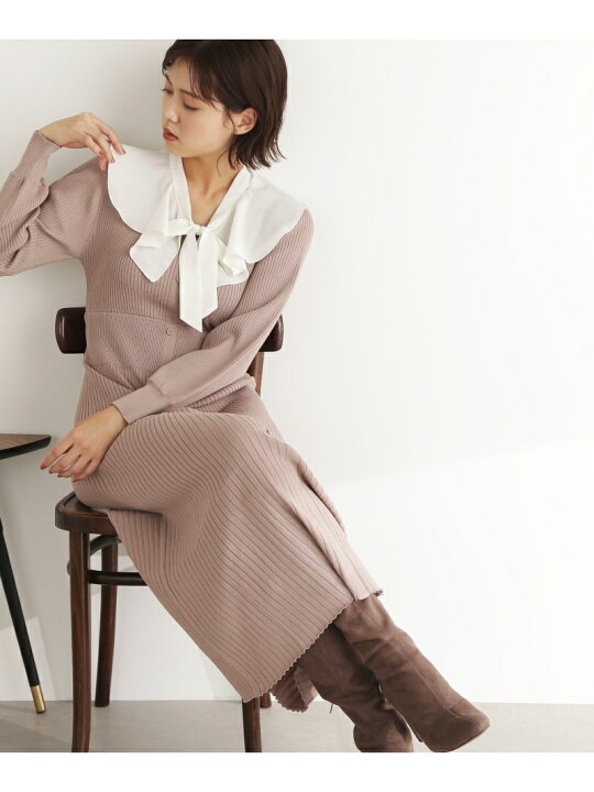 楽天市場】ラッフルカラー付きニットワンピース JILL by JILL STUART  