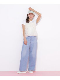SOMETHING 別注レースアップワイドデニムパンツ JILL by JILL STUART ジル バイ ジル スチュアート パンツ その他のパンツ ブルー ピンク【送料無料】[Rakuten Fashion]