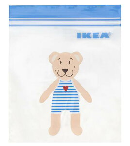 【人気商品】IKEA(イケア)ISTAD イースタード　25ピースフリーザーバッグ　クマ　ブルー1 l　ジップバッグ