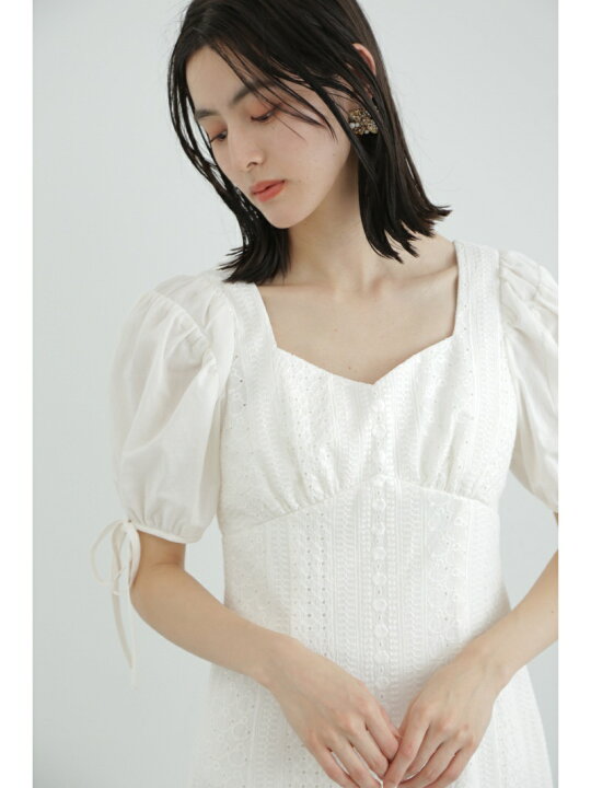 楽天市場】【SALE／64%OFF】◇シャーリングエンブロイダリーワンピース 