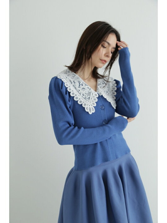 楽天市場】【SALE／60%OFF】レースカラーニットカーディガン JILL 