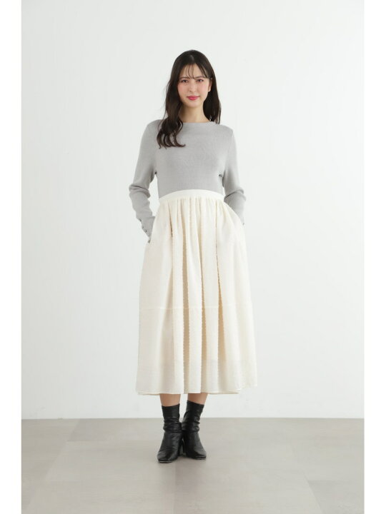 楽天市場】◇ニットドッキングドットタフタワンピース JILL STUART 