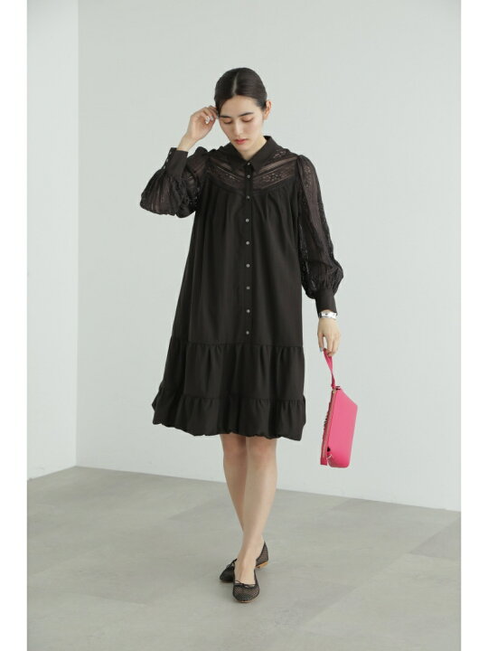 楽天市場】【SALE／70%OFF】レースミックスバルーンヘムワンピース  
