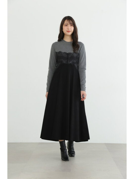 楽天市場】【SALE／50%OFF】◇レースドッキングニットドレス JILL 