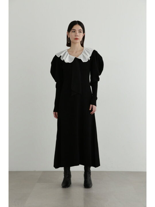 楽天市場】【SALE／50%OFF】フリルカラーリブニットワンピース JILL 
