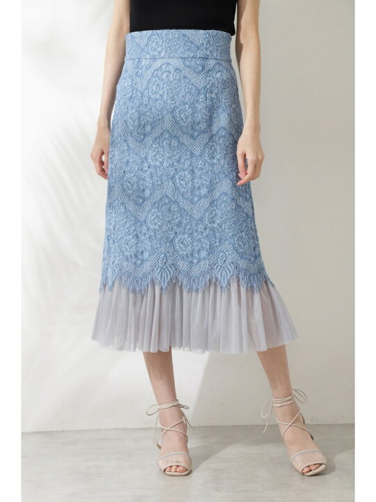 ジルスチュアート裾飾りが個性的なレーススカートサイズ2 