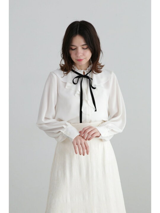楽天市場】【SALE／70%OFF】ジョーゼットフリルカラーブラウス JILL 