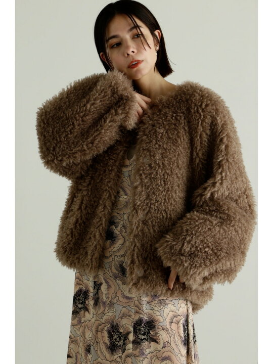 楽天市場】【SALE／50%OFF】カーリーフェイクファーショートブルゾン 