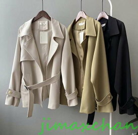 サマー　3色　コート　スーツコート タイプ　トレンチコート レディース スプリングコート テロンチ 韓国 ミディアム丈 小さいサイズ 大きいサイズ 上品 体型カバー