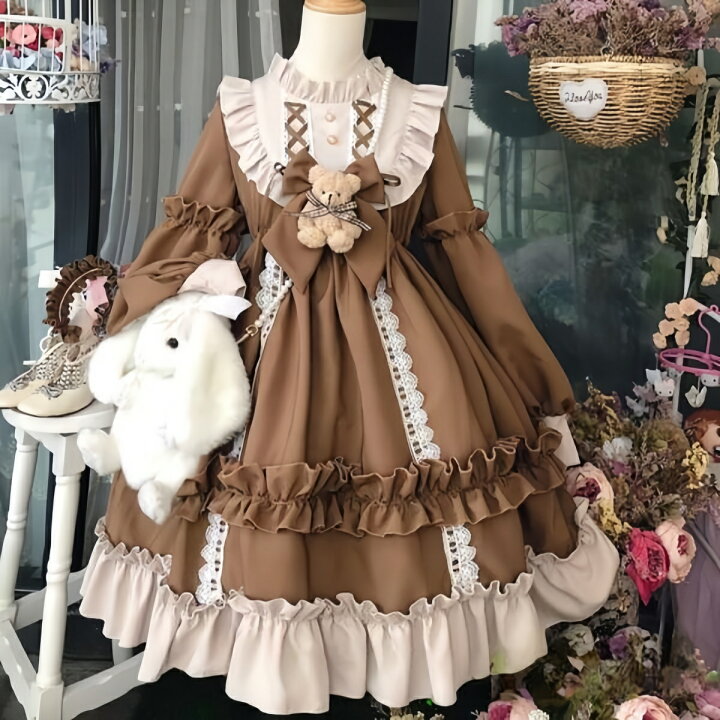 楽天市場】サマー /Lolita系/熊doll 長袖/ワンピース JSK ドレス変装 