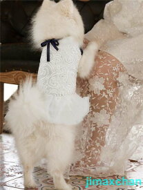 新品 ペット用ワンピース ウェディングドレス ペット服 フォーマルドレス　ワンピース ネコ 犬猫服 写真 お祝い 記念 パーティー ドッグウェア