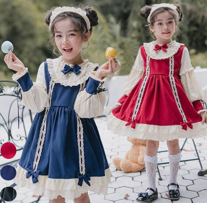 楽天市場】子供ドレス ゴスロリ ロリータ ロリータワンピース 長袖 