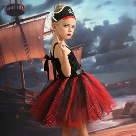 気楽 90 100 110 120 130 140 150 160 カリブの海賊 ハロウィンワンピース キッズ ハロウィン 衣装 子供 女の子 子供服 ワンピ 仮装 かわいい コスチューム キッズファッション
