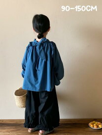 スーパーSALE50%off 気楽 長袖シャツ 長袖 ブラウス 綿100 キッズ 女の子 子供服 子供 子ども服 ジュニア 90 100 110 120 130 140 150 秋トップス レッド ブルー 韓国 韓国ファッション おしゃれ かわいい