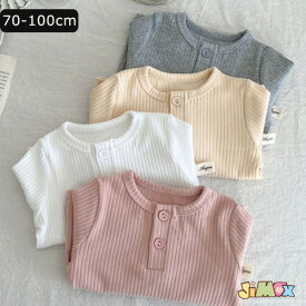 【即納】70cm/80cm/90cm/100cm 子供服　Tシャツ　子供tシャツ　ロンT　ロンティー　シンプル　トップス　無地　リブ　ボーダー　ストライプ　シンプル　男の子　女の子　長袖　可愛い　シンプル　ガールズ　長袖　ベビー服　韓国子供服　キッズ服 　通園