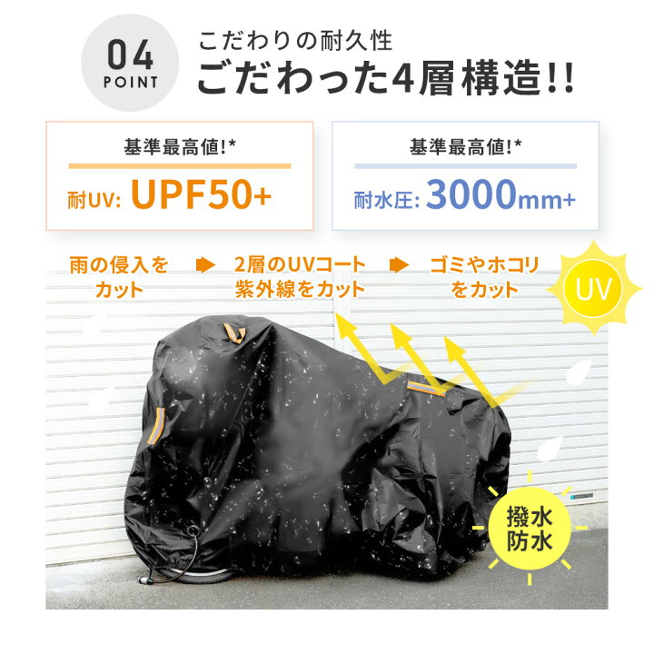 楽天市場】バイクカバー 厚手 防水 耐熱 飛ばない S~4XL 耐熱バイク 
