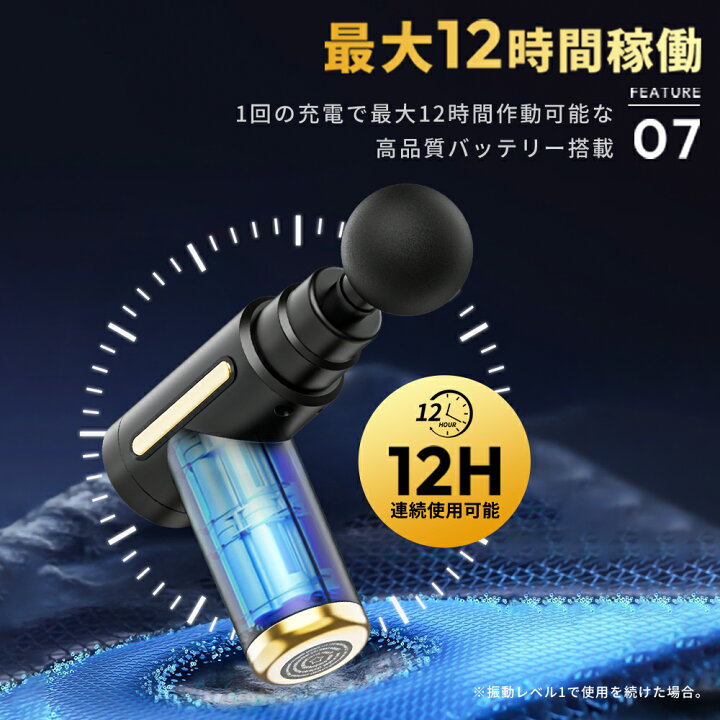 楽天市場】マッサージガン ミニ 筋膜リリース 6段調節 & 4種類の 