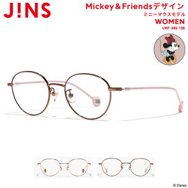【Mickey＆Friendsデザイン ミニーマウスモデル】 ジンズ JINS メガネ 度付き対応 レンズ交換券 おしゃれ レディース ボストン ディズニー
