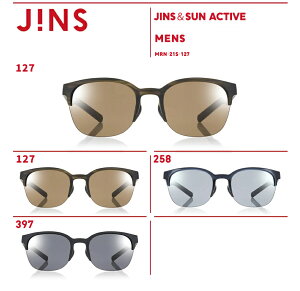 【JINS＆SUN ACTIVE】 ジンズ JINS サングラス 大きめ ウェリントン メンズ アジアンフィット おしゃれ UVカット