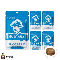 【森下仁丹公式】鼻・のど甜茶飴 スッキリまろやかタイプ 5袋セット [ のど飴 メントール シュガーレス …