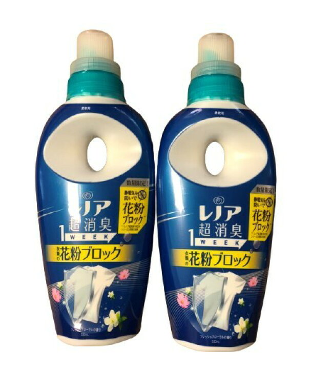 楽天市場 期間限定生産 P G レノア 超消臭 花粉ブロック フレッシュフローラルの香り 本体 530ml 2本 花粉対策 仁友堂 楽天市場店