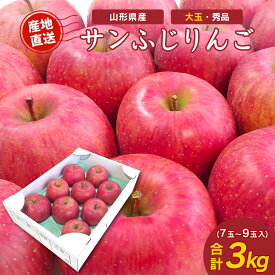 ＜先行予約＞ りんご サンふじ 山形県産 大玉 秀品 3kg 7～9玉入り 果物 フルーツ りんご 林檎 蜜入り お取り寄せ 直送 グルメ フルーツ王国 山形 令和6年産 2024年産 送料無料