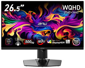 MSIbGGXAC Q[~OtfBXvC(26.5^/OLED/WQHD 2560×1440/500Hz/0.03ms/HDR500/HDMI2.1/DP2.1.a/USB TYPE-C/PIPEPBPΉ/VESA/3Nۏ)(ubN) MAGV[Y MPG-271QR-QD-OLEDX50