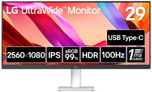 LGGNgjNXbGW[ tfBXvC(29^/IPS/WFHD 2560×1080/100Hz/5ms/HDMI/DP1.4/Type-C/VESA/3Nۏ؁EP_ۏ)(zCg) 29U531A-W