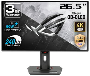 ASUSbGCX[X Q[~OtfBXvC(26.5^/OLED/4K UHD 3840×2160/240Hz/0.03ms/HDR400/HDMI2.1/DP1.4/USB Type-C/VESA/3Nۏ)(ubN) XGV[Y XG27UCDMG