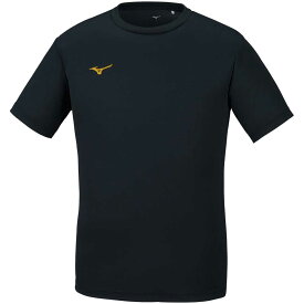 32MA1190-90-XL ミズノ ナビドライ Tシャツ(ブラック×ゴールド・サイズ：XL)