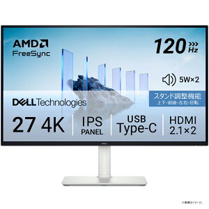 DELLbf tfBXvC(27^/IPS/4K UHD 3840×2160/120Hz/4ms/HDMI2.1/USB Type-C/VESA/3Nۏ) S2725QC-R