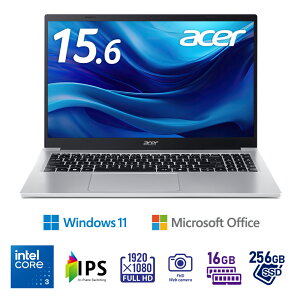 AcerbGCT[ 15.6^ m[gp\R Aspire Lite(Core 3/ 16GB/SSD 256GB/Windows 11Home/Office2024)CgVo[ AL15-33P-F36USJARE/F