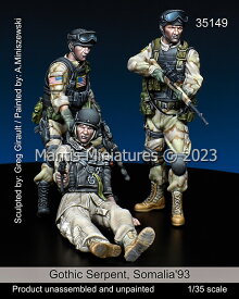 マンティス・ミニチュアズ 1/35 現用 アメリカ 「ブラックホーク・ダウン」ゴシック・サーペント作戦 ソマリア’93(3体入)【Man35149】 レジンフィギュア