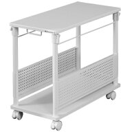 バウヒュッテ 昇降式L字デスク ワゴン（ホワイト） スタンダードタイプ BHD-670H-WH Bauhutte　天板サイ…
