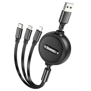 hoco. hoco. X75 3in1 P[u USB-A to Type-C/Lightning/microUSB ő1m X75-3IN1-BK