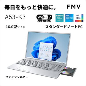 xmʁbFUJITSU m[gp\R A53-K3(16^/Windows11/Office/Core i5 1335U/ 16GB/SSD 256GB/DVD)t@CVo[ Note A X^_[hm[gPC FMVA53K3SA