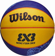 Wilson（ウィルソン） FIBA 3X3 MINI バスケットボール PARIS 2024 (ラバー)　 3号球（ブルー/イエロー）…